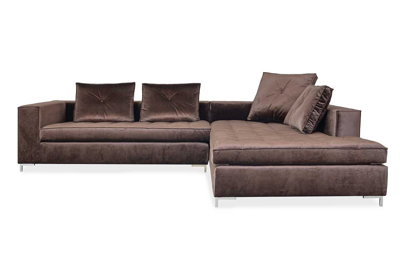 Ecksofa Lago Stoff Velvet braun