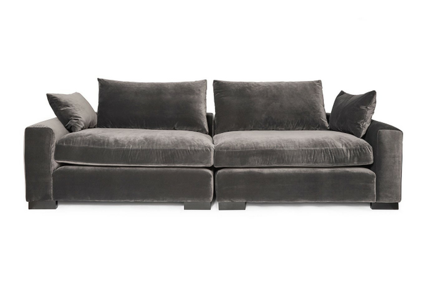 Sofa 4 Sitzer Stoff Veloursamt anthrazit