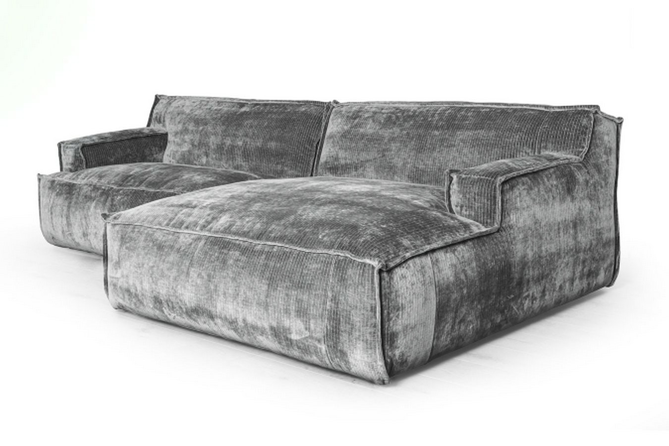 Ecksofa Plantes Cord silber