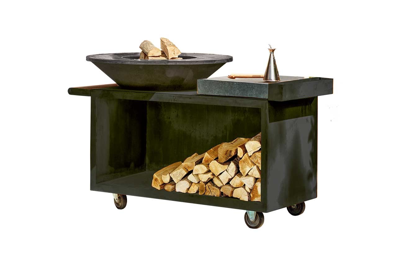 Ofyr Grill Island  Black 100 PRO Teakholz