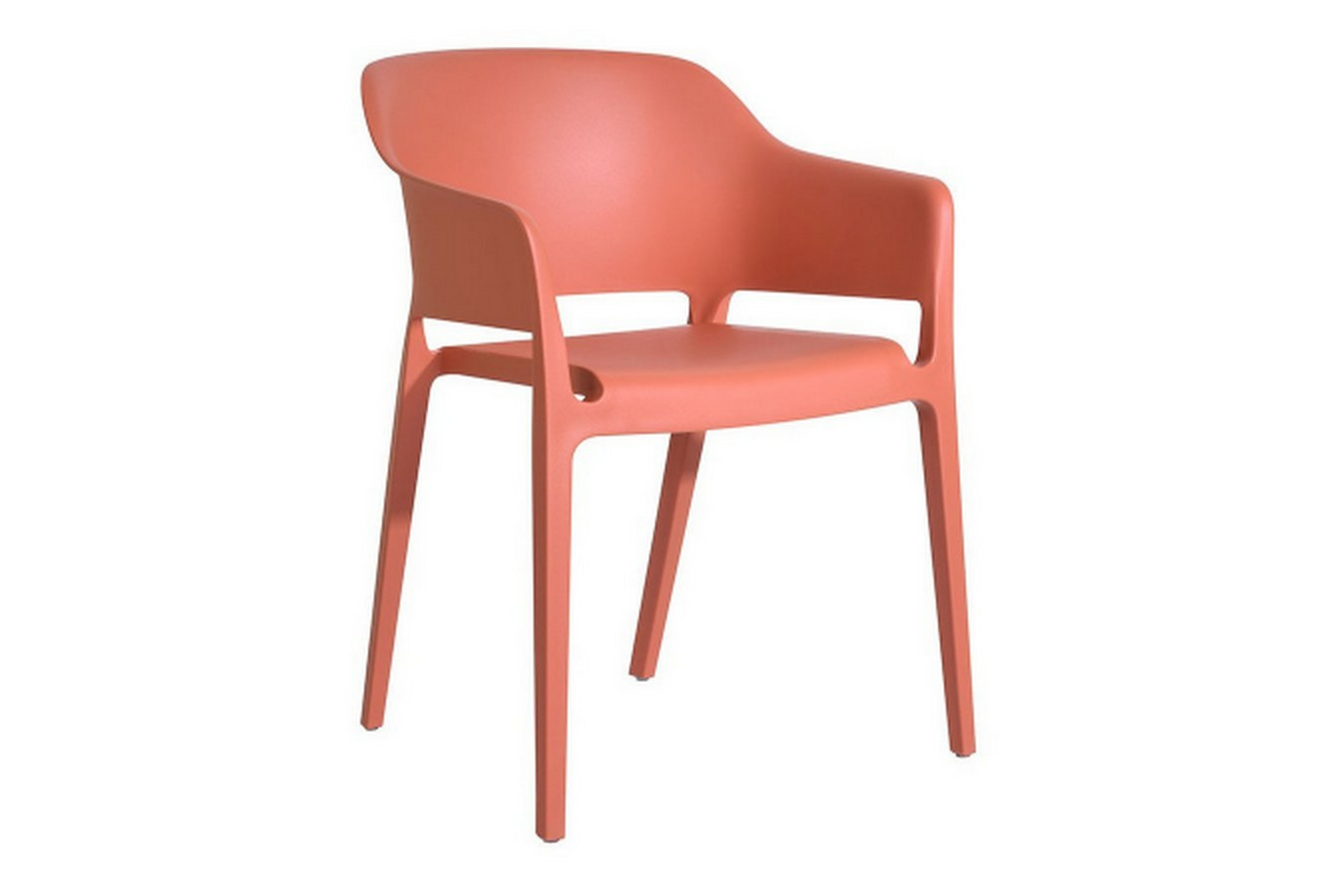 italienischer Designchair Cube mit Armlehne koralle