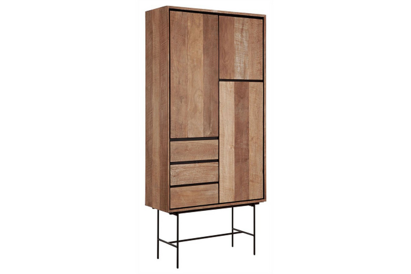 Schrank Metropole Teak Metall 210x100 cm