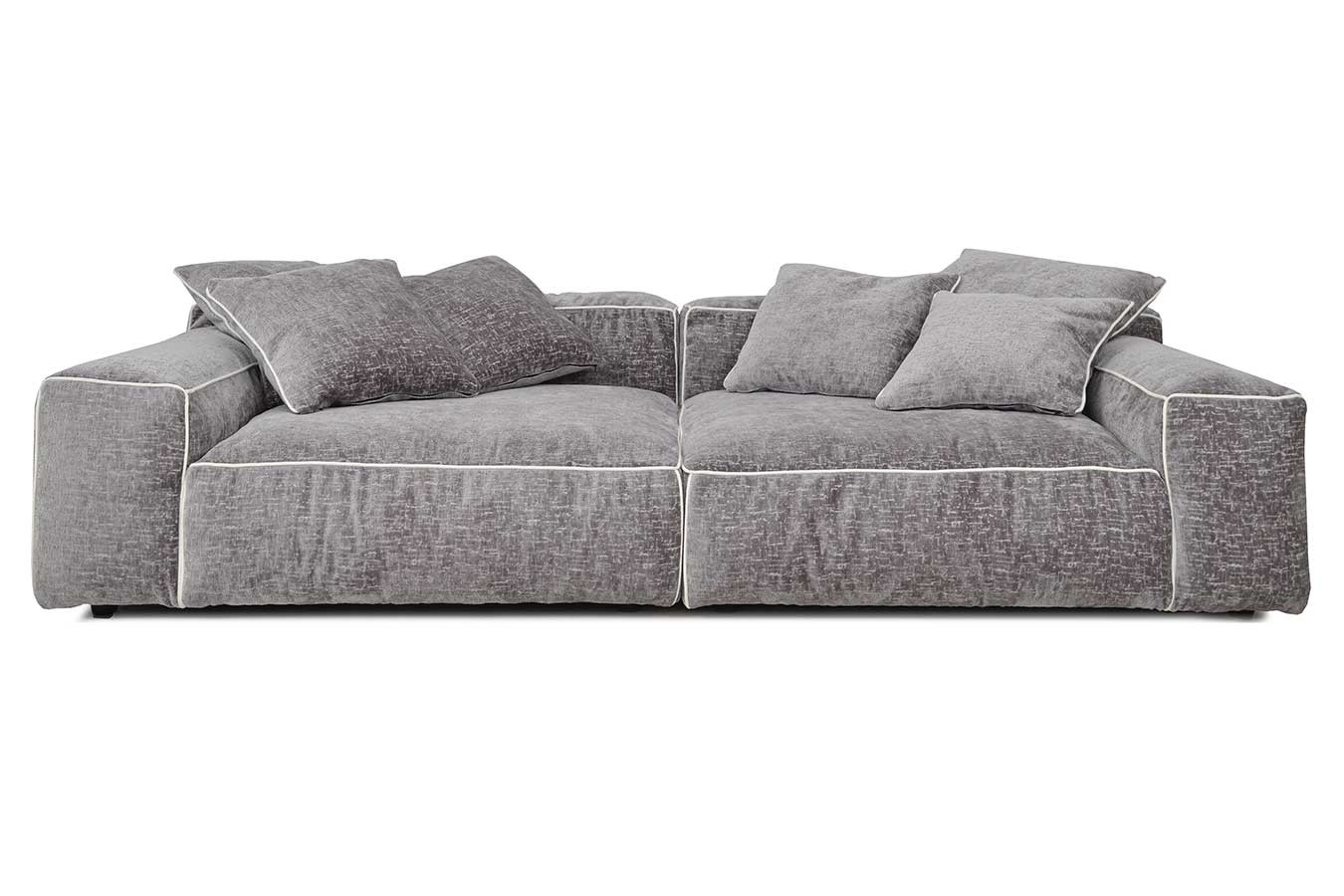 Loungesofa Lucca Stoff silbergrau