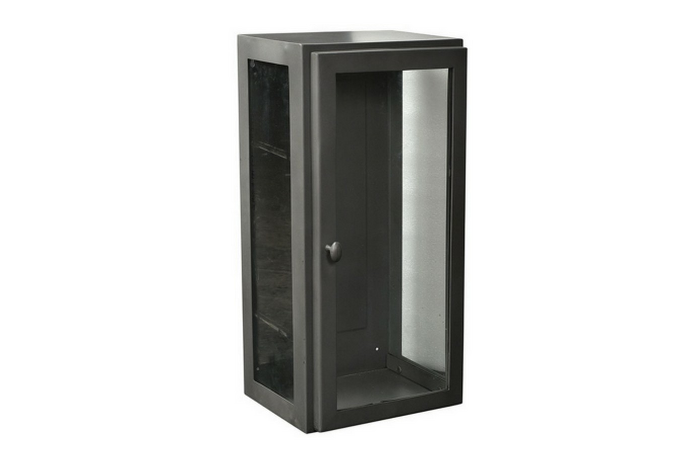 Wandvitrine Metall/Glas grau 15*30*60cm