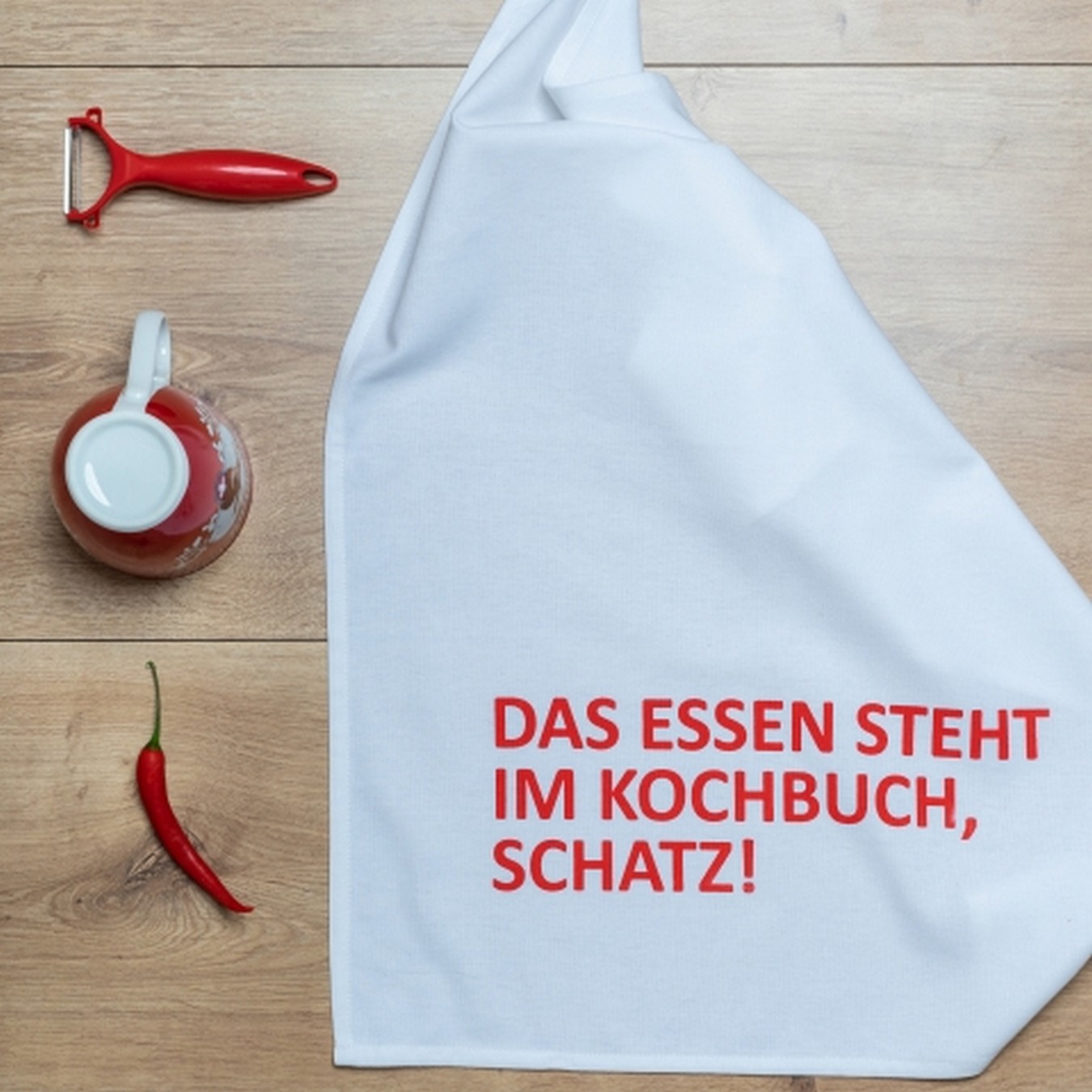 Geschirrtuch Das Essen steht..