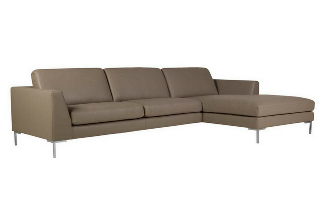 Ecksofa Oslo Leder graubraun