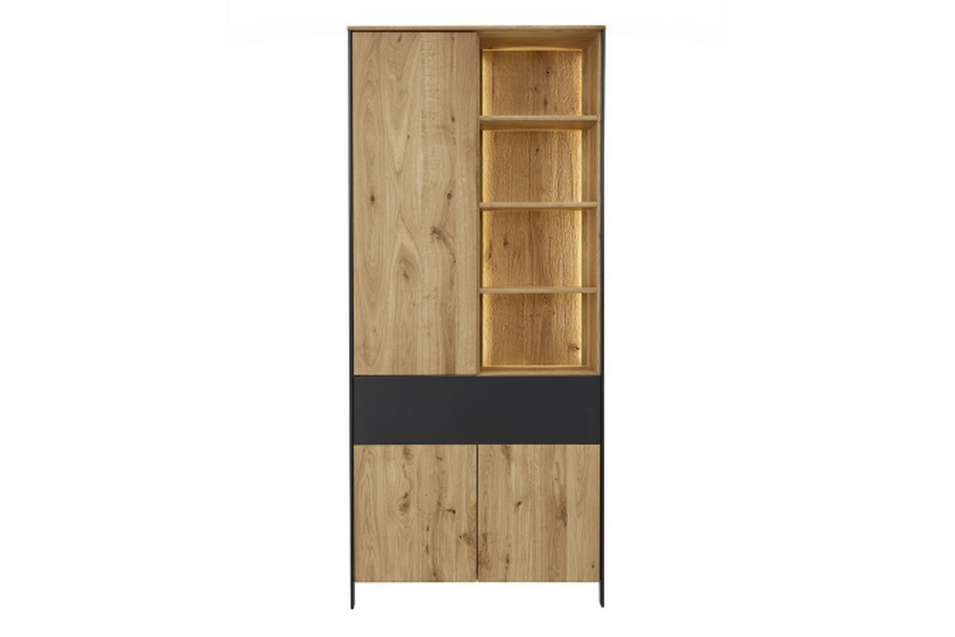 Vitrinenschrank Benni Wildeiche H 200 cm