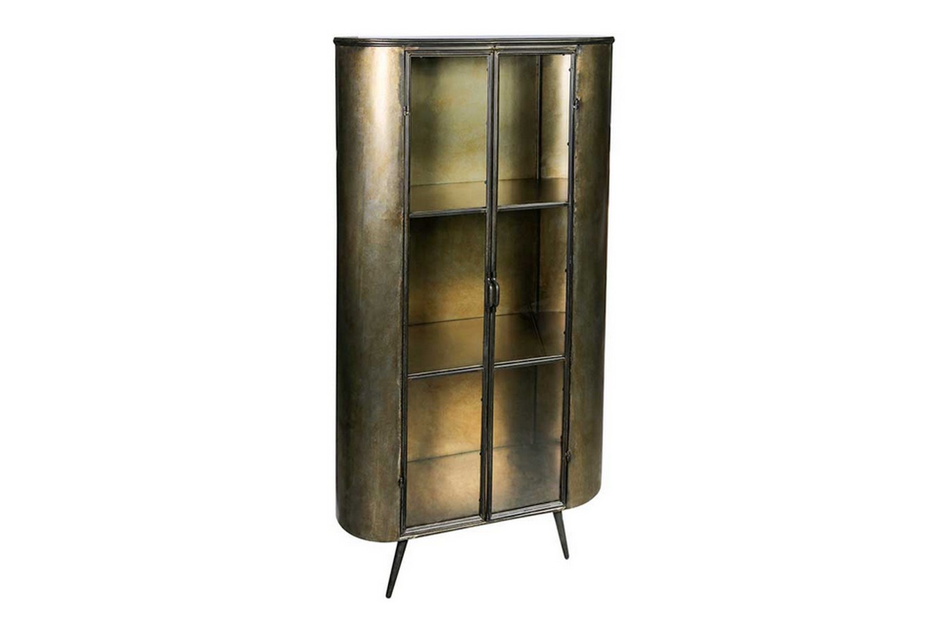 Metallvitrine Space bronze antik h 161 cm